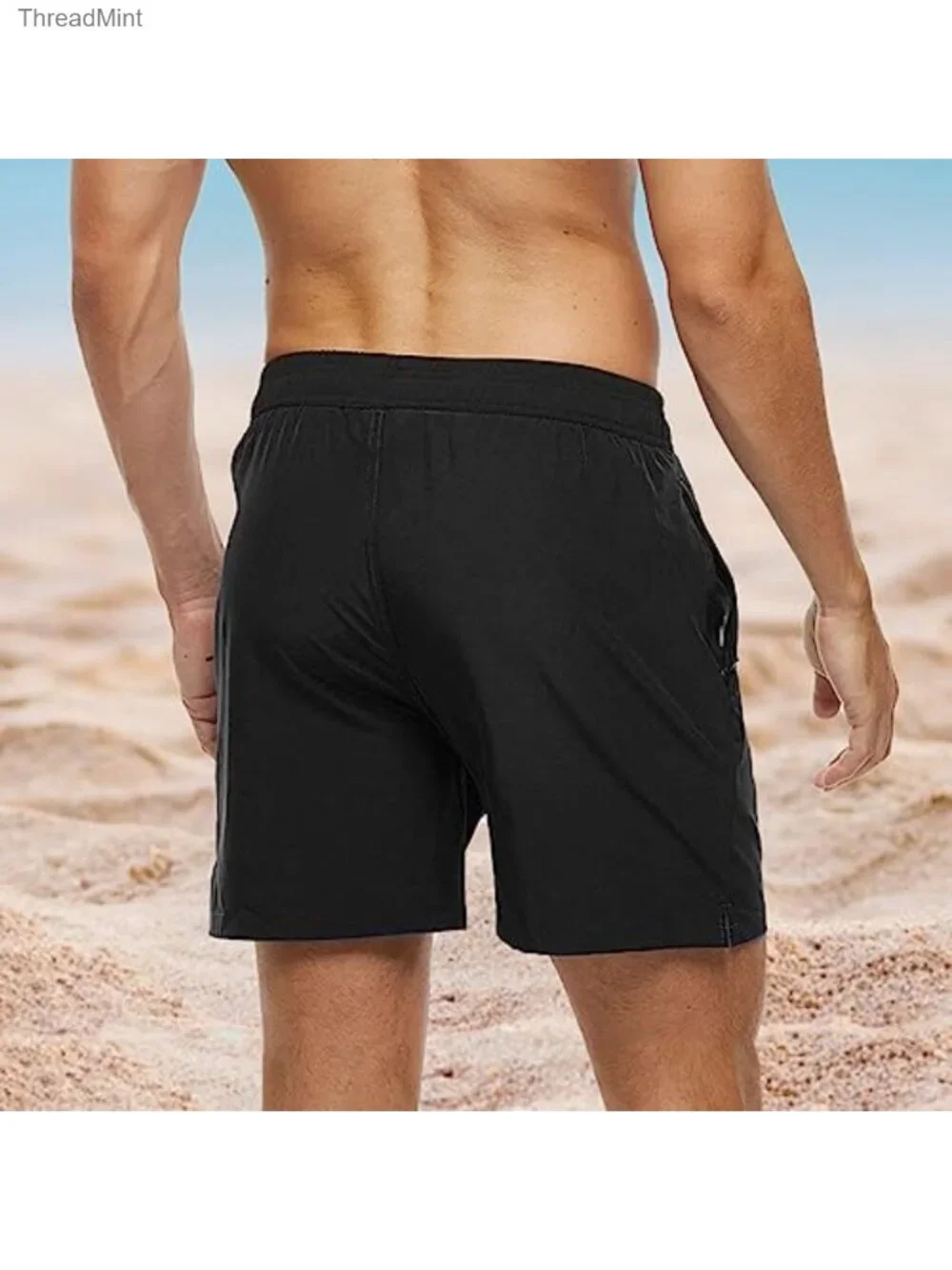 Mens 2-in-1 Swim Trunks with Compression Liner Quick Dry Zip Pockets
